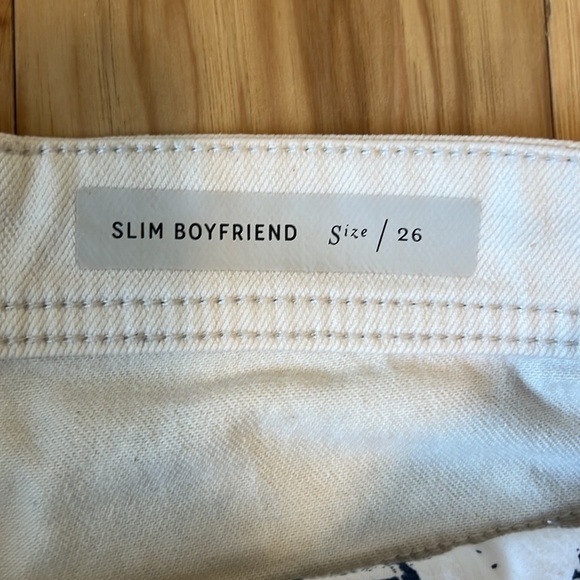 Anthropologie Pilcro High Rise Striped Slim Boyfriend Denim Shorts Size 26 - Picture 6 of 14